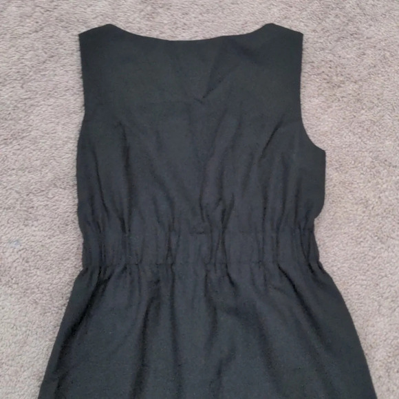 Theory black Wool blend elastic ruched waistband hidden pocket Ivon Dress Sz 2 - Picture 5 of 12